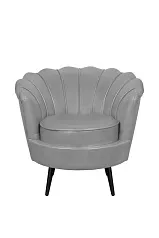 купить красивое Низкое кресло ракушка Pearl Grey V2 на черных ножках
