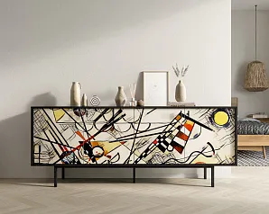 купить красивый Комод с четыремя дверками "Эмерсон (Emerson)" by Kandinsky арт EM01/Print_01 в интернет-магазине