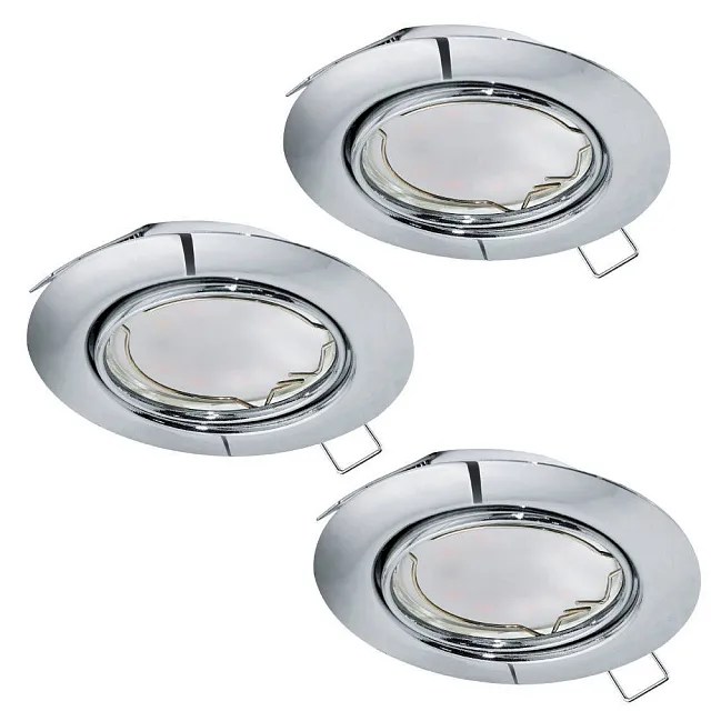 94407 Комплект светодиодных встраиваемых светильников PENETO, 3x5W (GU10), ?87, сталь, хром в Екатеринбурге 94407 Комплект светодиодных встраиваемых светильников PENETO, 3x5W (GU10), ?87, сталь, хром
