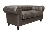 Диван из коричневой кожи Chesterfield Brown Leather 2S №1
