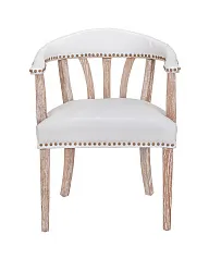 Мягкий стул с подлокотниками Tanner White Leather в интернет-магазине