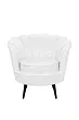 Низкое кресло ракушка Pearl White на черных ножках №0