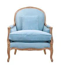 Мягкое полукресло с подлокотниками Aldo Light Blue на заказ