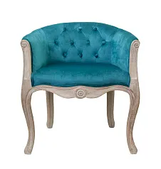 фото Низкое кресло ретро Kandy Blue Velvet