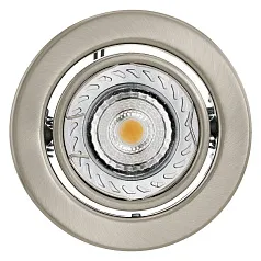 31446 Светодиодный встраиваемый светильник IGOA, 1x3,3W (GU10 LED), ?85, литой металл, никель матовый в интернет-магазине