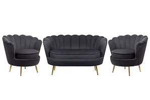 фото Комплект кресел и дивана ракушка Pearl Double Black в интерьере