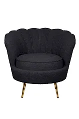 заказать Низкое кресло ракушка Pearl Black Boucle в интернет-магазине