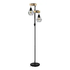 красивые 44081 Торшер TOWNSHEND 5, 2х60W(E27), L400, H1655, A250, сталь, дерево, черный, коричневый