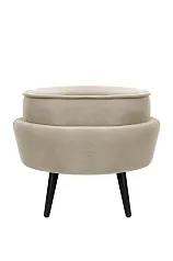 фото Пуф Pearl Adorn Taupe на черных ножках в интерьере