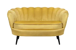 стильный Дизайнерский диван Pearl Double Yellow на черных ножках в Екатеринбурге