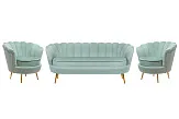 Комплект кресел и дивана ракушка Pearl Triple Green №0 в Екатеринбурге