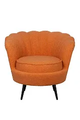 красивое Низкое кресло ракушка Pearl Orange Boucle на черных ножках в интернет-магазине