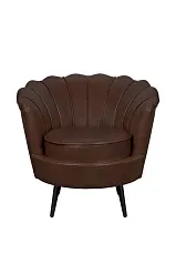 купить Низкое кресло ракушка Pearl Brown V2 на черных ножках в интернет-магазине