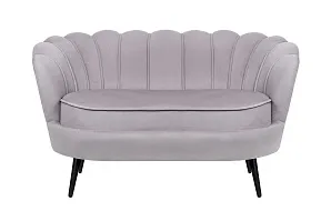 красивые Диван ракушка Pearl Double Grey на черных ножках на заказ
