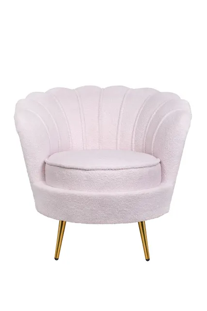 Низкое кресло ракушка Pearl Pink Boucle в Екатеринбурге