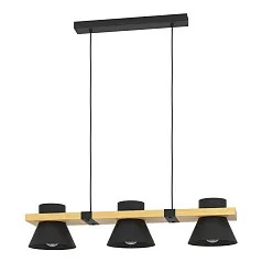 купить 43956 Люстра MACCLES, 3X15W (E27), L780, B180, H1100, сталь, дерево, черный, коричневый