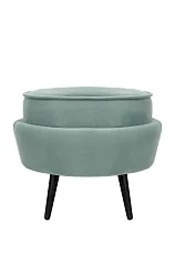 Пуф Pearl Adorn Green на черных ножках в интерьере