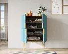 Малый комод с четырьмя дверками на высоких ножках "Лайн (Line)" LN13/GR1/blue №1