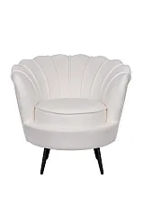 красивое Кресло ракушка Pearl Beige на черных ножках