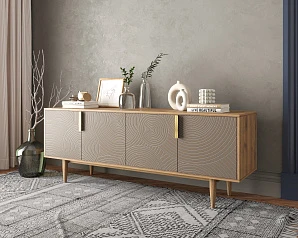 купить красивый Комод под TV с четыремя дверками "Line" R21/beige в интернет-магазине