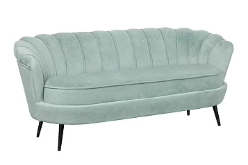 Диван ракушка для гостиниц Pearl Triple Green на черных ножках