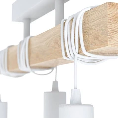 фото 33166 Потолочный светильник TOWNSHEND, 3х60W (E27), L550, B105, H265, сталь, белый/дерево, коричневы в интерьере