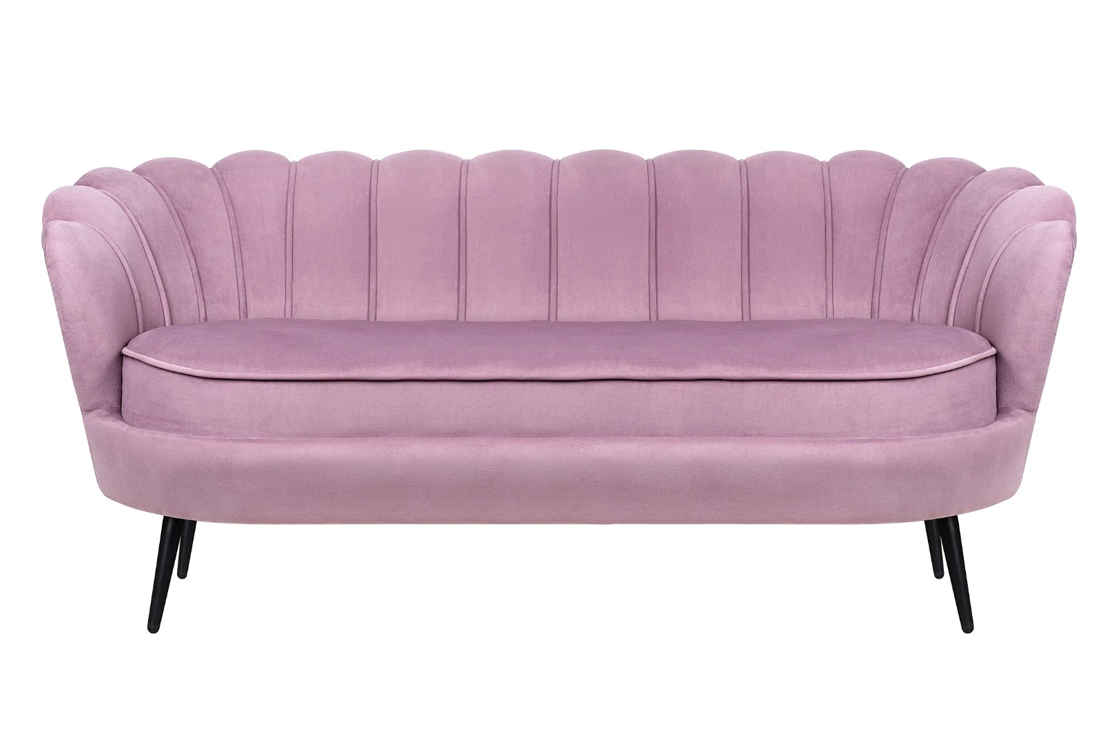 Диван ракушка Pearl Triple Pink на черных ножках на заказ