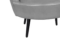 купить Низкое кресло ракушка Pearl Grey V2 на черных ножках