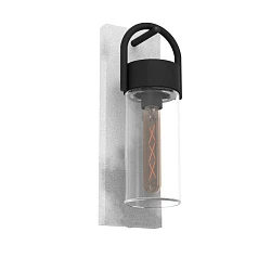 900286 Уличный настенный светильник CARRARO, E27, 1X60W, IP44, L115, H380, A130, сталь, серый, черный/стекло, прозрачный на заказ в интернет-магазине