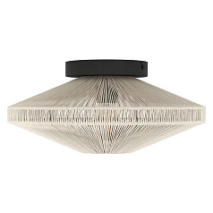 43998 Потолочная люстра MIDSUMER, 1х40W (E27), H175, ?380, сталь черный / текстиль, кремовый в интернет-магазине