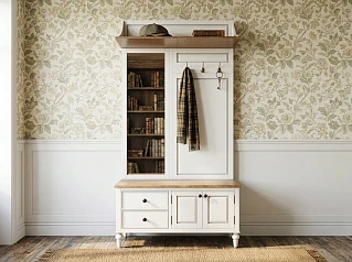 купить Белая прихожая "Одри (Odri)" с полкой в стиле прованс арт od2125 в интернет-магазине