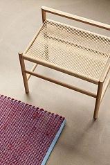 СКАМЬЯ HUBSCH, БУМАЖНЫЙ ШНУР, ДУБ FSC, НАТУРАЛЬНЫЙ