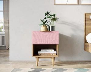купить стильные Тумбочка с верхним ящиком "Line" LN10/GR1/pink в интернет-магазине