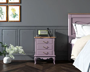 красивые Прикроватная тумба Leontina Lavanda на три ящика арт ST9302/3L в интернет-магазине