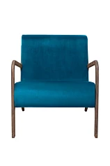 красивое Низкое кресло с деревянными подлокотниками Mody Marine цвет синий в интернет-магазине