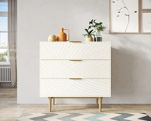 купить красивый Комод с тремя ящиками "Line" LN12/GR1/beige