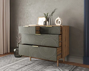 купить красивый Комод с четыремя ящиками "Line" R22/browngrey в интернет-магазине