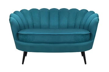 купить стильный Диван ракушка Pearl Double Marine Velvet на черных ножках