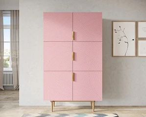 заказать Большой комод с шестью дверками "Line" LN04/GR1/pink