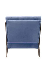 купить стильное Низкое кресло с деревянными подлокотниками Mody Sky цвет синий в интернет-магазине