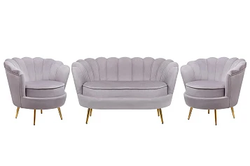 купить стильный Комплект кресел и дивана ракушка Pearl Double Grey в интернет-магазине