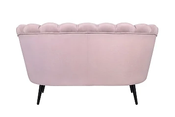 Диван ракушка Pearl Double Pink на черных ножках