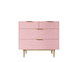 Комод с четыремя ящиками "Line" LN14/GR1/pink в интерьере
