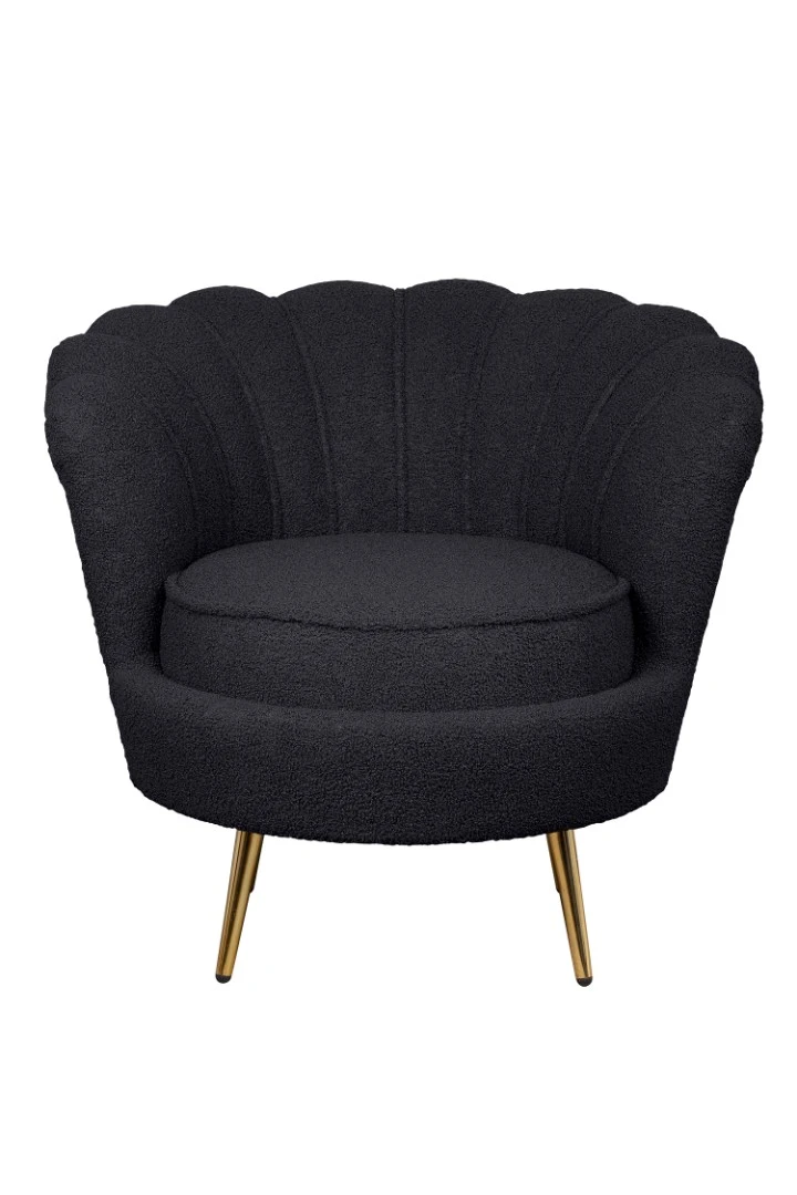 купить стильное Низкое кресло ракушка Pearl Black Boucle