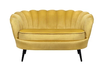 заказать Дизайнерский диван Pearl Double Yellow на черных ножках