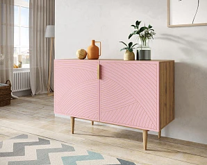 Комод с двумя дверками "Line" LN01/GR1/pink в интерьере
