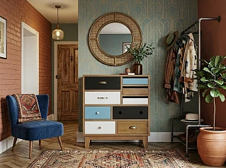 фото Комод «Акварель (Aquarelle)» 9 ящиков арт RE-18ETG/4