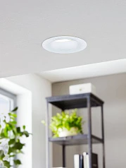 фото 98243 Светодиодный встраиваемый светильник SALICETO димм., 6W(LED), ?88, 380lm, 3000K, алюминий, белый в интерьере