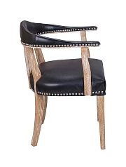 стильный Мягкий стул с подлокотниками Tanner Black Leather на заказ