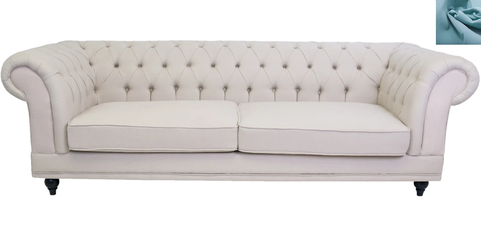 Диван мягкий арт-деко Neylan голубой в интерьере